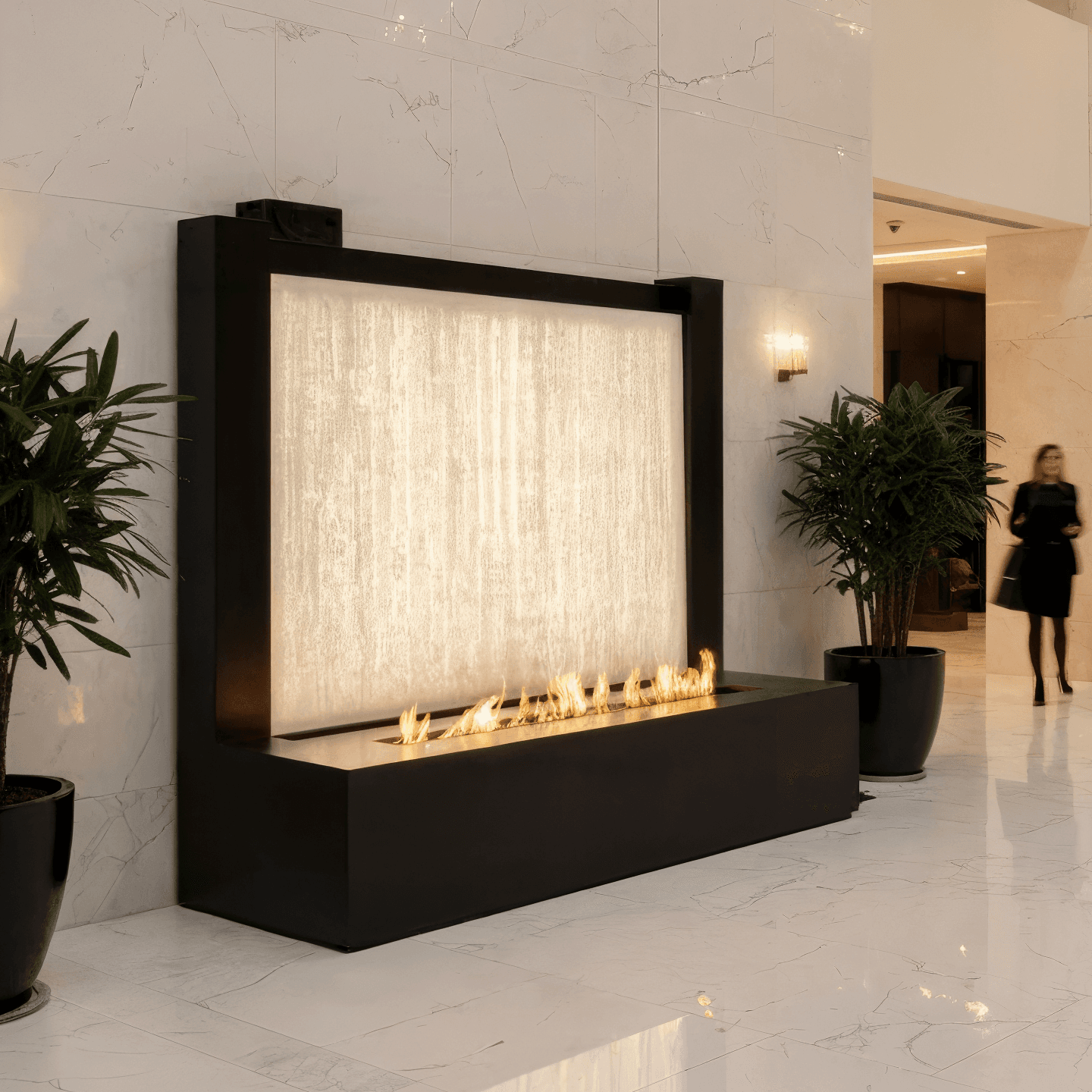 Coastal Cliff Backlight Fireplace
