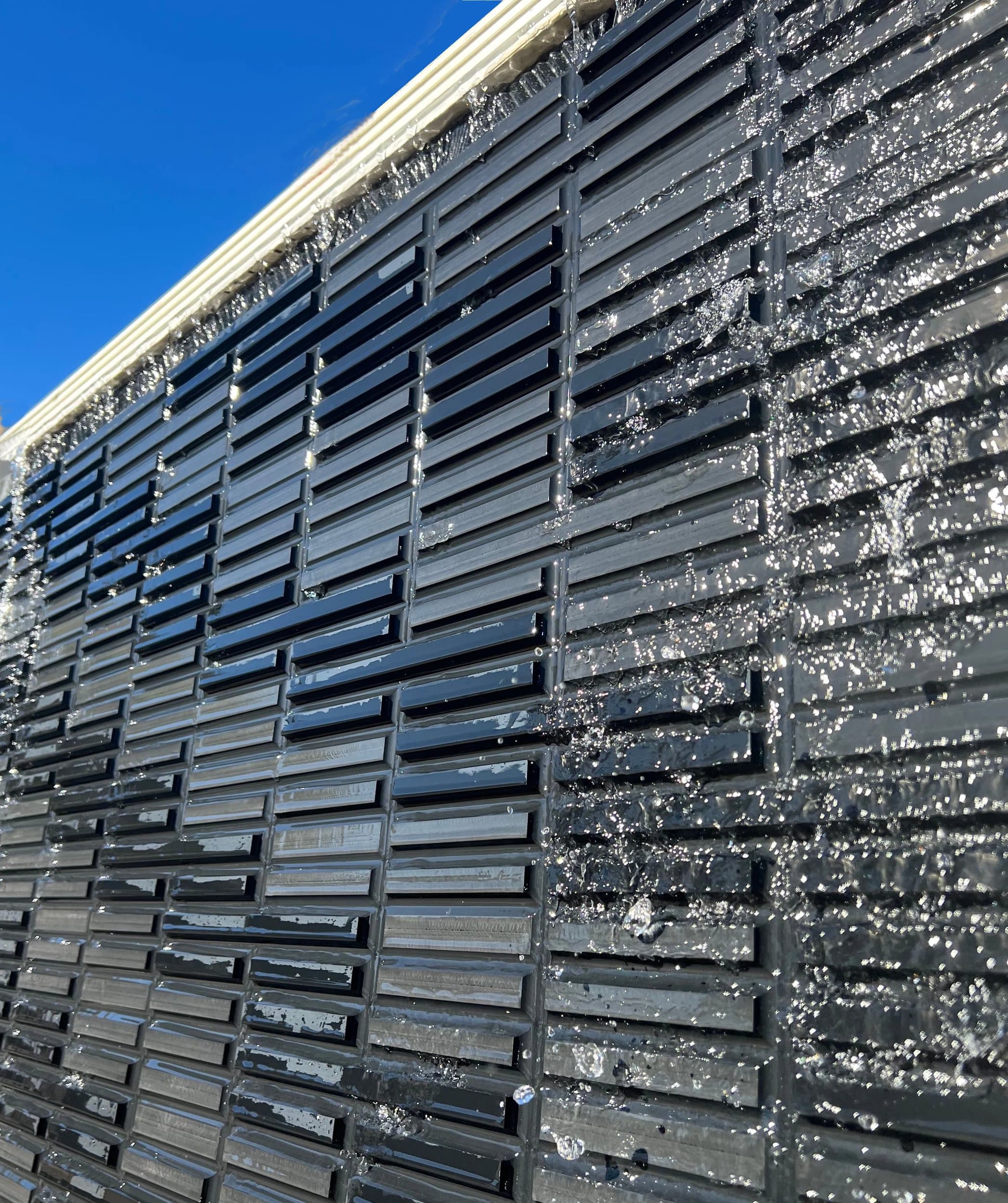 Black Woven Exterior Water Wall