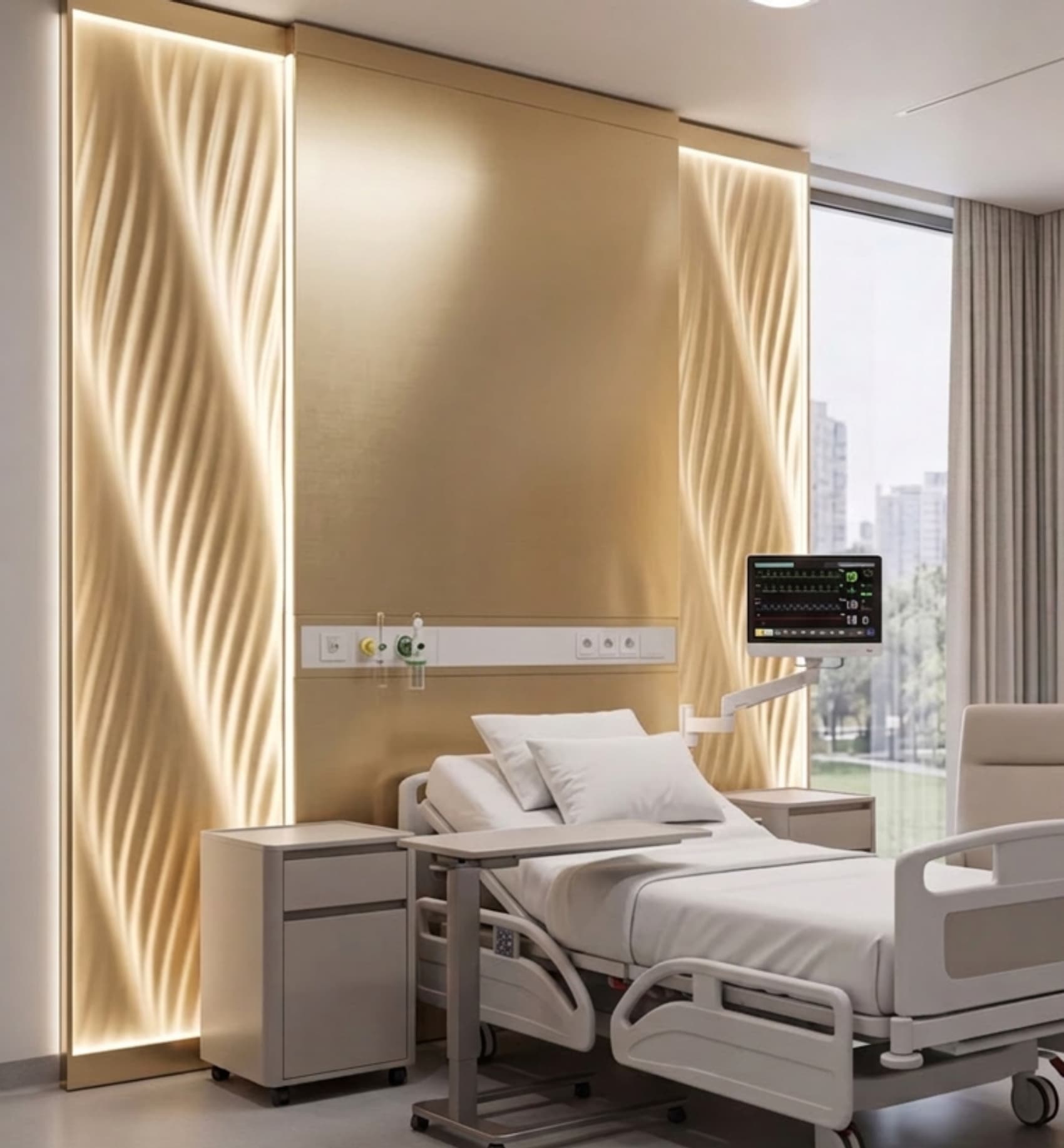 Backlit Wave — Patient Room Context