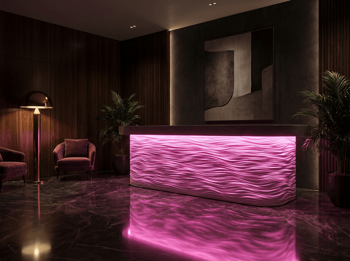Lumina Wave Backlit Reception Desk