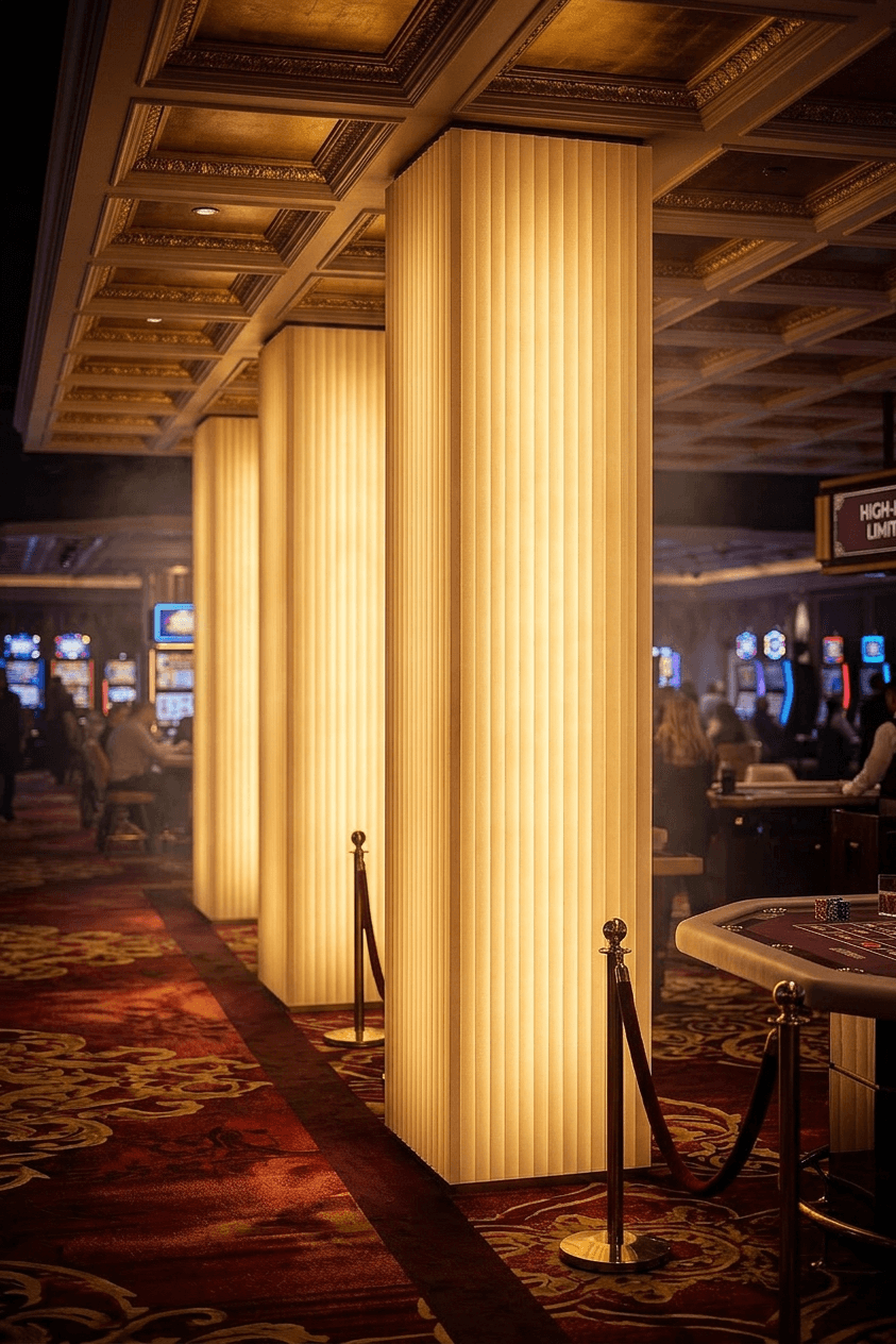 Casino Backlit Fluted Columns