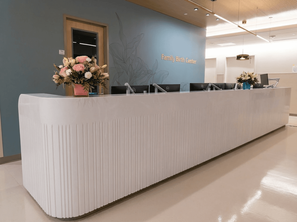 St. Francis Family Birth Center — Fluted Reception Desk