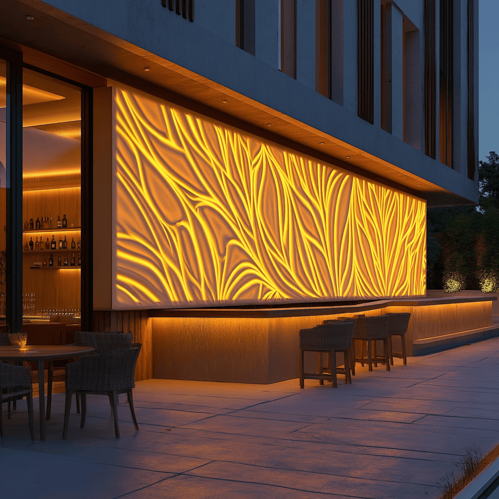 Palisades backlit bar hotel restaurant
