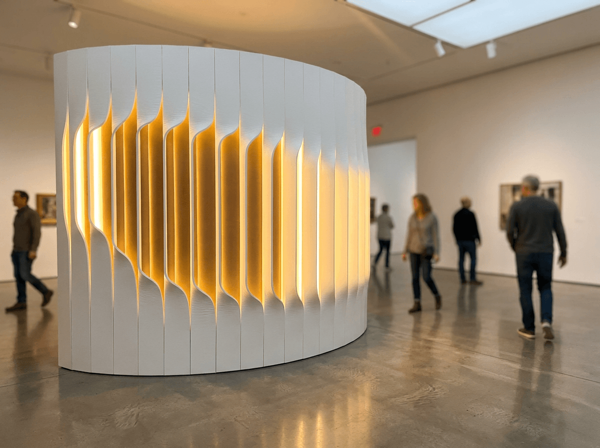 Illuminated curved ribs
